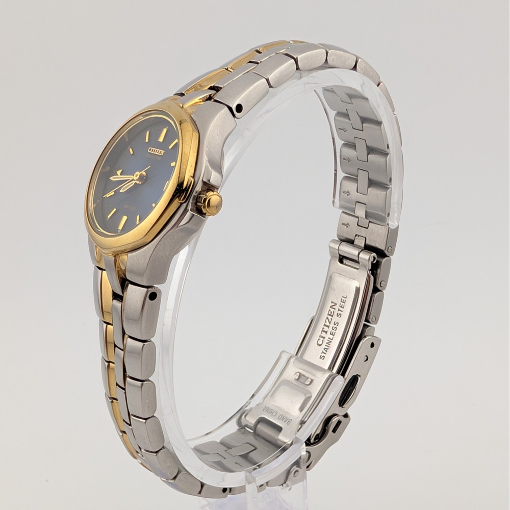 Citizen Eco-Drive E011-K15711 Women's Two-Tone Blue Dial Watch New Capacitor - Picture 6 of 12